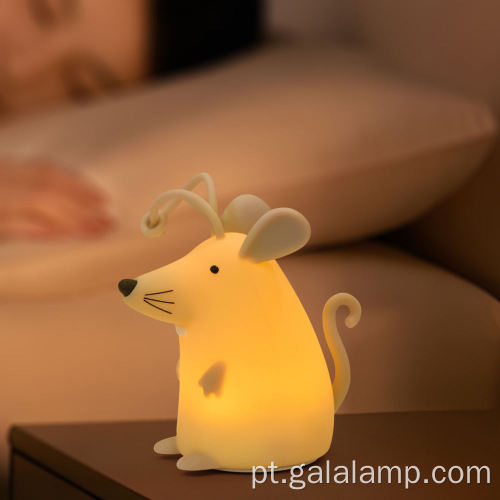 Luz noturna LED para mouse de silicone, recarregável por USB